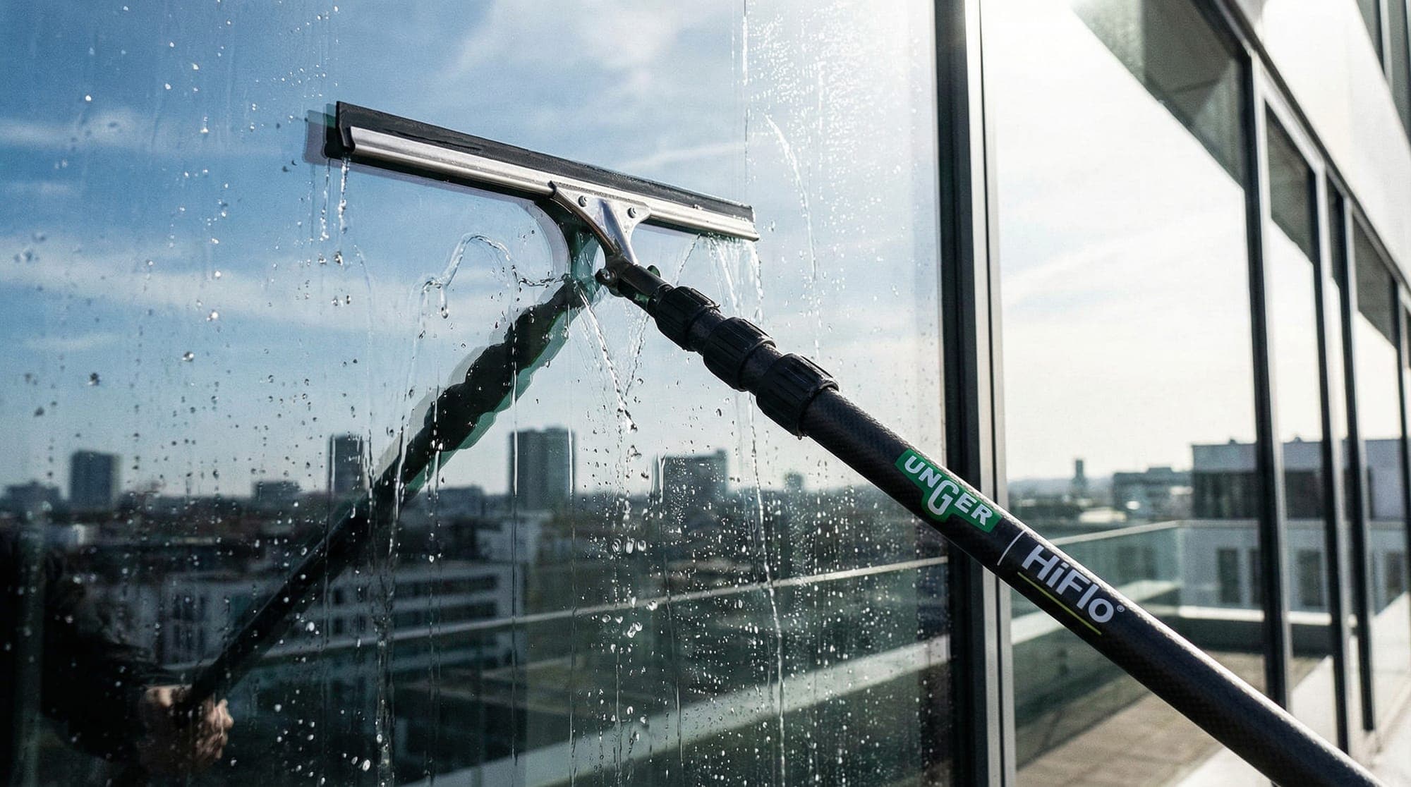 Window washing leaving streak-free glass at a North Spokane property